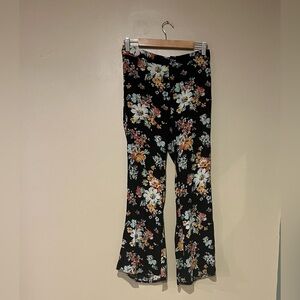 Zara Womens Flared Floral Boho Retro Pants Size Médium